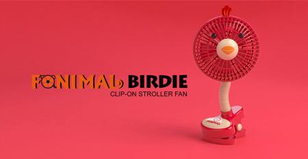 Fanimal (Birdie) Clip-on Stroller Fan USB/Battery Powered - Fanimal (Birdie) Clip-on Stroller Fan USB/Battery Powered TC-036BD