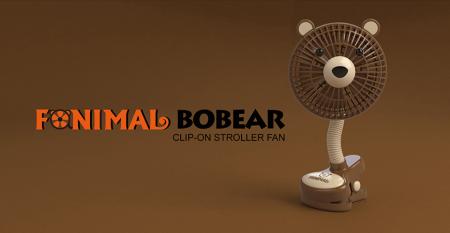 Fanimal (Bear) Clip-on Stroller Fan USB/Battery Powered - Fanimal (Bear) Clip-on Stroller Fan USB/Battery Powered TC-036BR