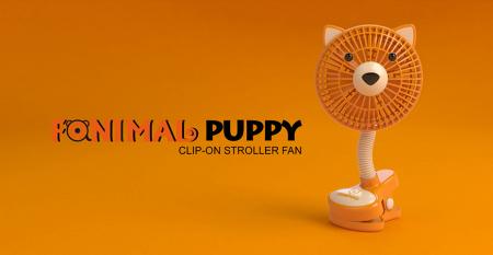 Fanimal (Puppy) Clip-on Stroller Fan USB/Battery Powered - Fanimal (Puppy) Clip-on Stroller Fan USB/Battery Powered TC-036DG