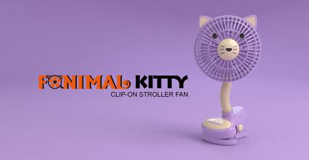 Fanimal (Kitty) Clip-on Stroller Fan USB/Battery Powered - Fanimal (Kitty) Clip-on Stroller Fan USB/Battery Powered TC-036KY