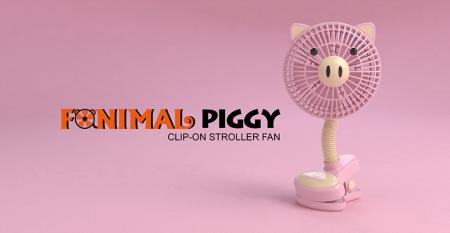 Fanimal (Piggy) Clip-on Stroller Fan USB/Battery Powered - Fanimal (Piggy) Clip-on Stroller Fan USB/Battery Powered TC-036PG