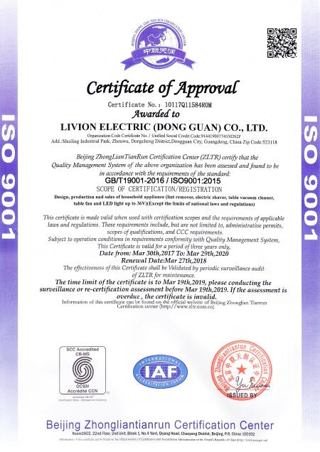 ISO9001:2015 Certificate